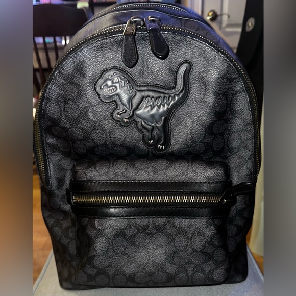 Coach X Michael B. Jordan Charter Backpack 24 In Black Signature Canvas - Picture 4 of 11